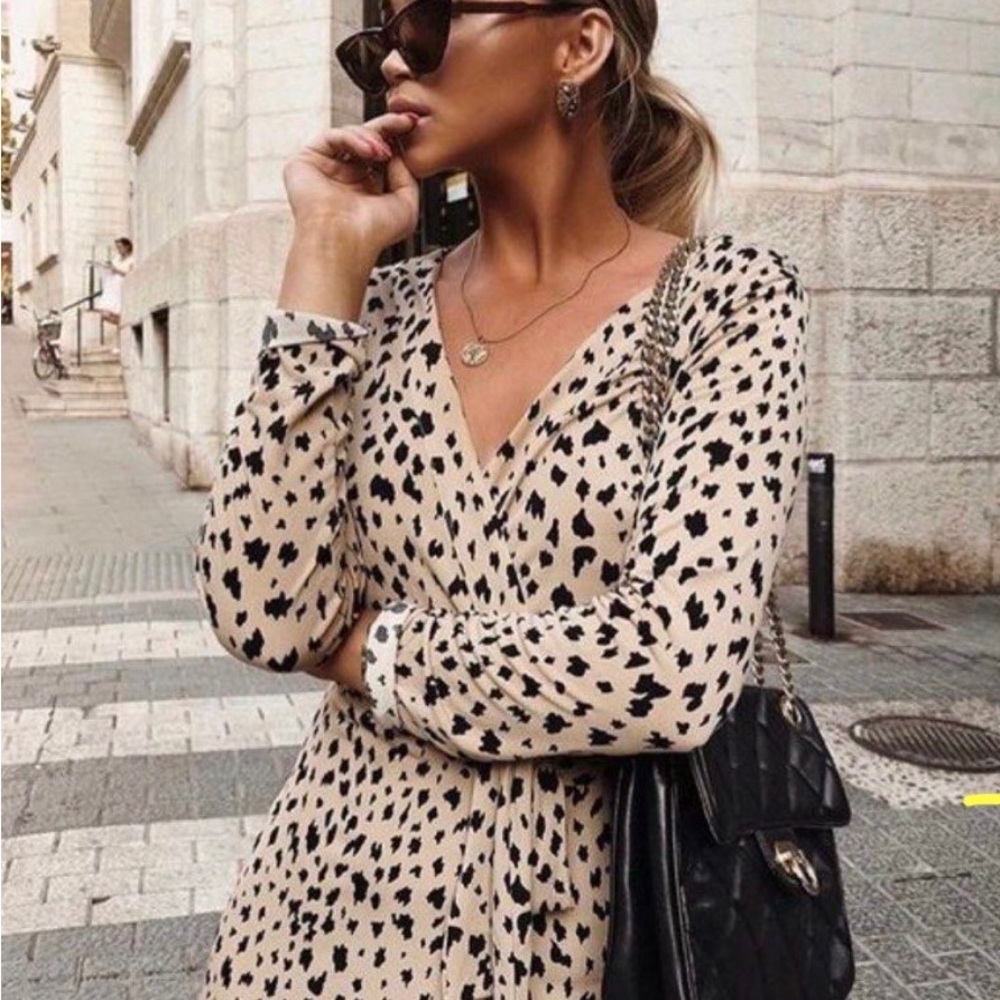 Mango Leopard Wrap Dress